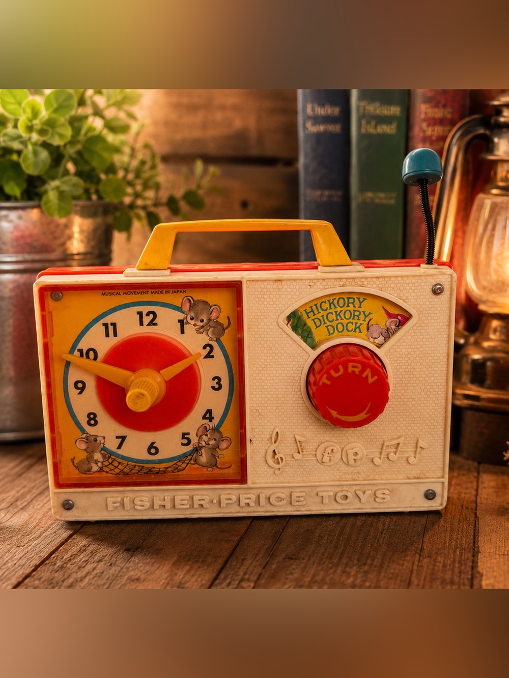 Fisher-Price Vintage Musical Clock Toy - Works